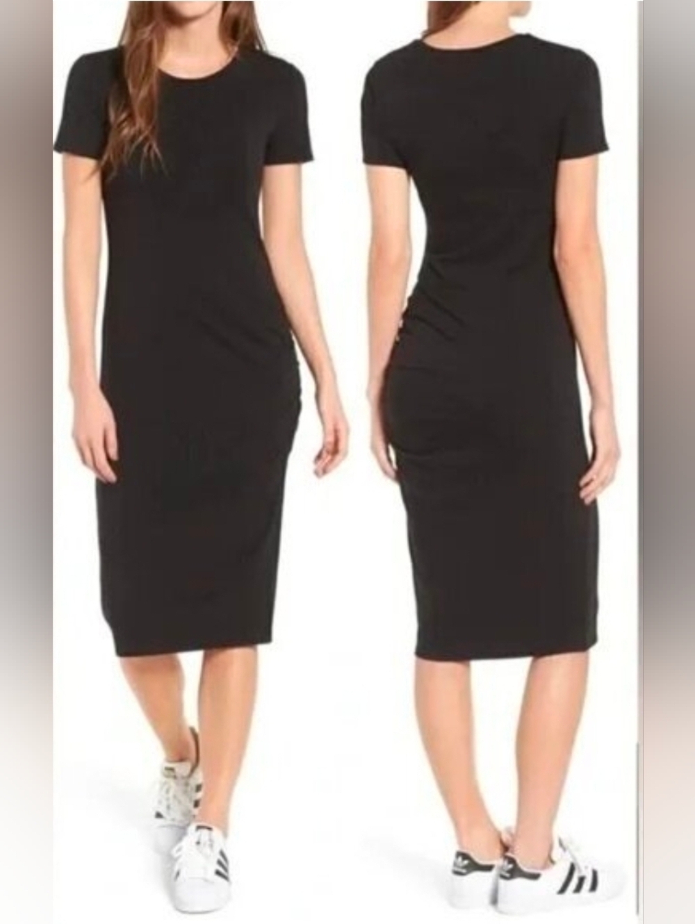 Treasure & Bond Side Ruched Body-Con Midi Dress